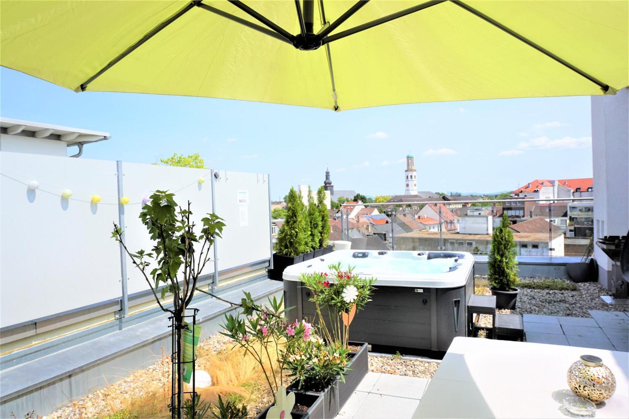Panorama Penthouse Apartment Mit Klima Und Whirlpool Fuer Bis Zu 6 Personen Frankenthal  Eksteriør bilde